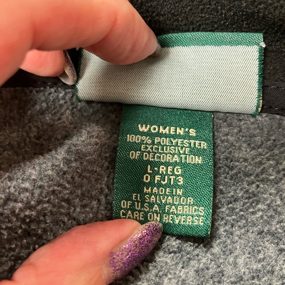 L.L. Bean Charcoal Fleece Jacket, L - Picture 4 of 4